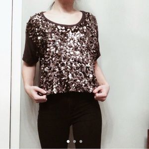Sequin crop top Hollister